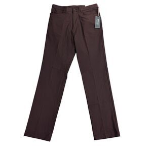 Tommy Hilfiger Mens TH Flex Finn Modern Fit Twill Pants Burgundy 30x32